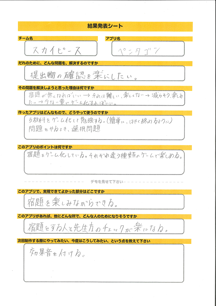 スカイピース_発表シート