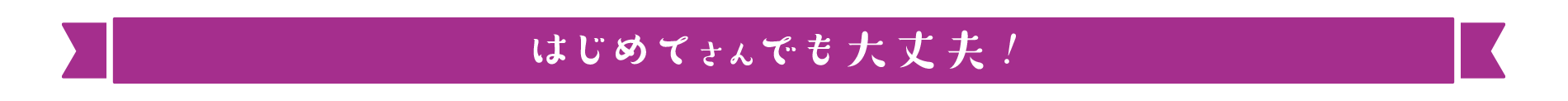 はじめてさんでも大丈夫